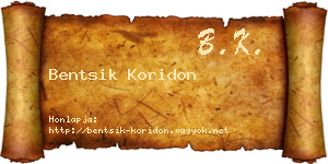 Bentsik Koridon névjegykártya